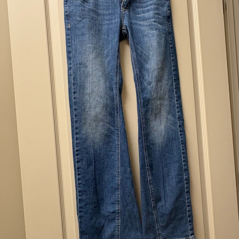 Pilcro Flare Jeans in Classic Blue